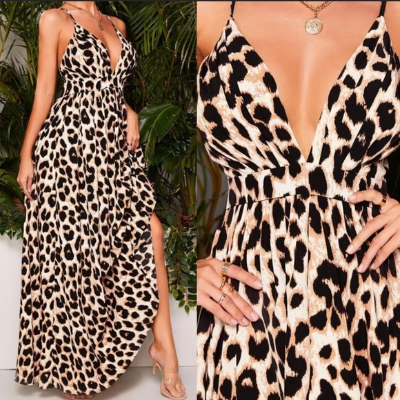 Boho leopard print maxi dress - Picture 3 of 7